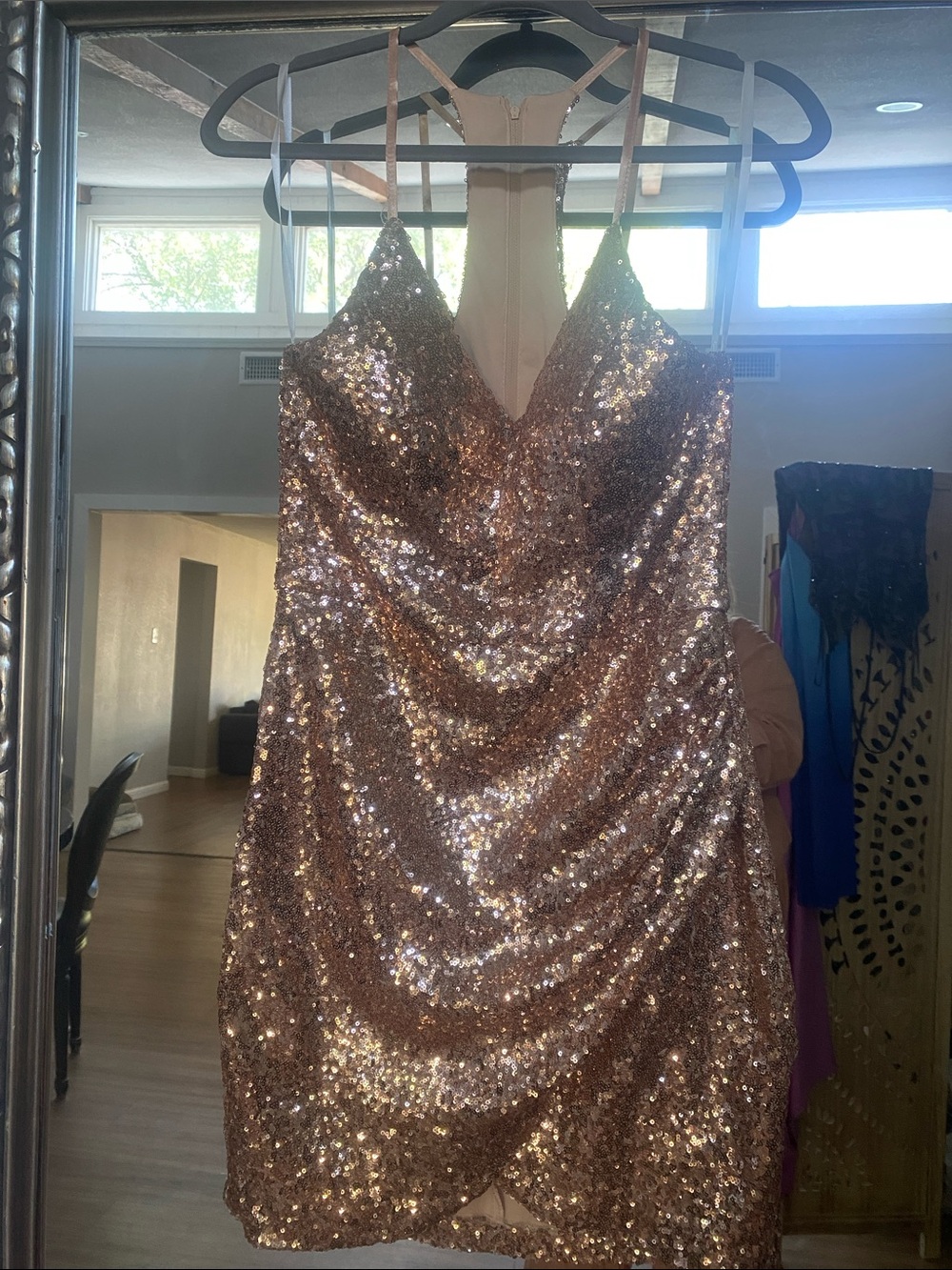Sequin Mini Dress - Rose Gold Sparkle